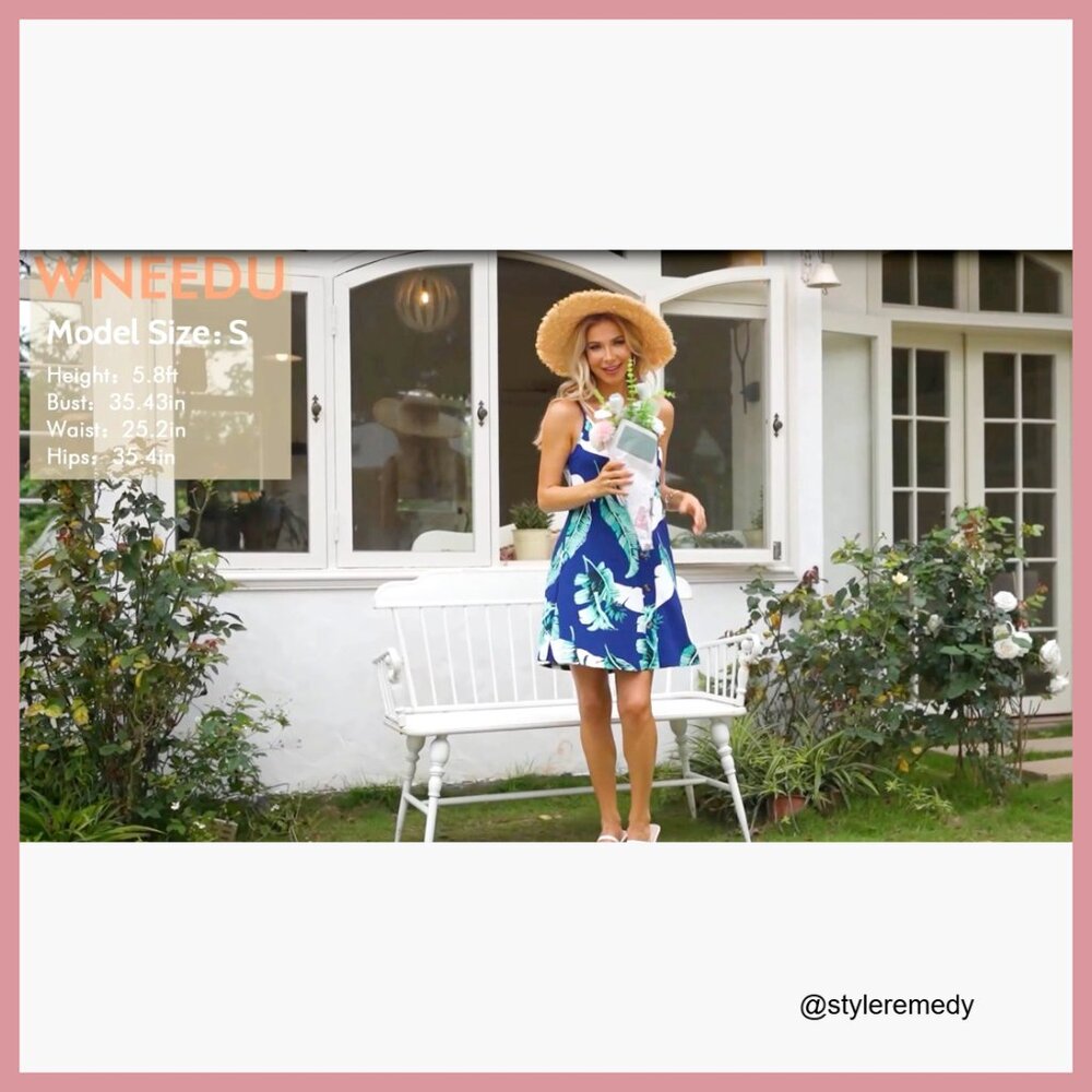 Spaghetti Strap V Neck Button Down Casual Dress W… - image 6